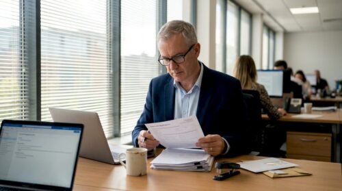 Bank officer reviews high-risk account applications